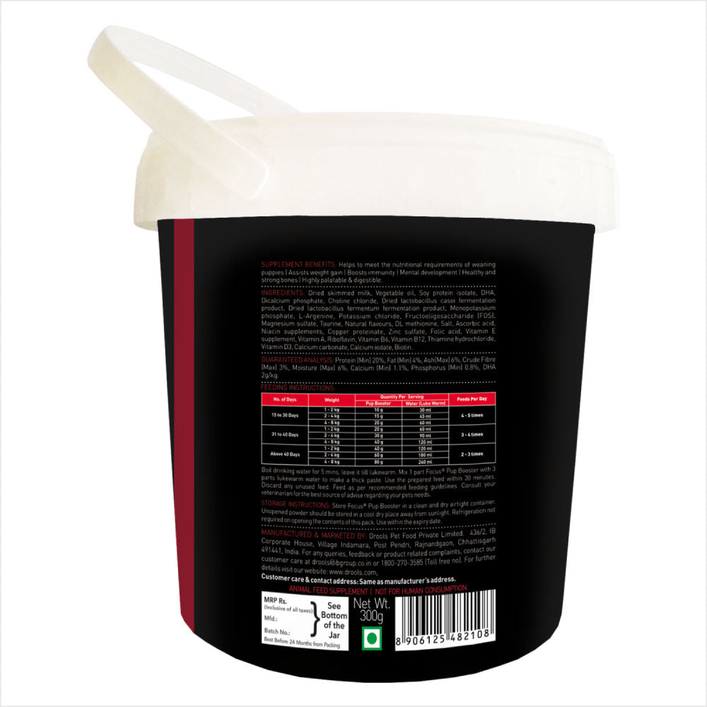 Drools Focus Pup Booster Puppy Weaning Diet for All Breeds — side view
