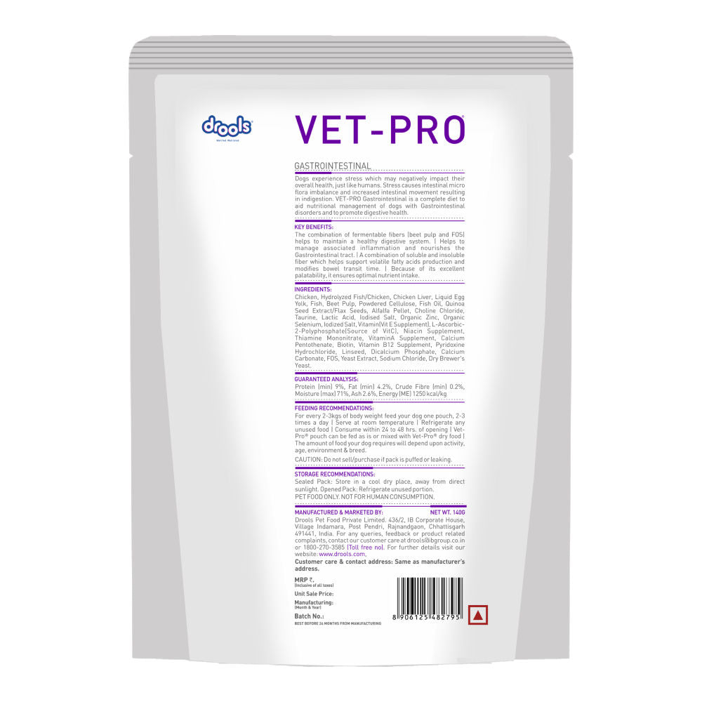 Drools VET PRO Gastro Pet Wet Food for Dogs — side view