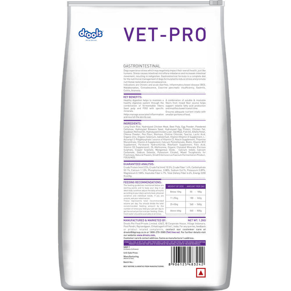 Drools Vet Pro Gastrointestinal Adult Dog Dry Food - Image 4
