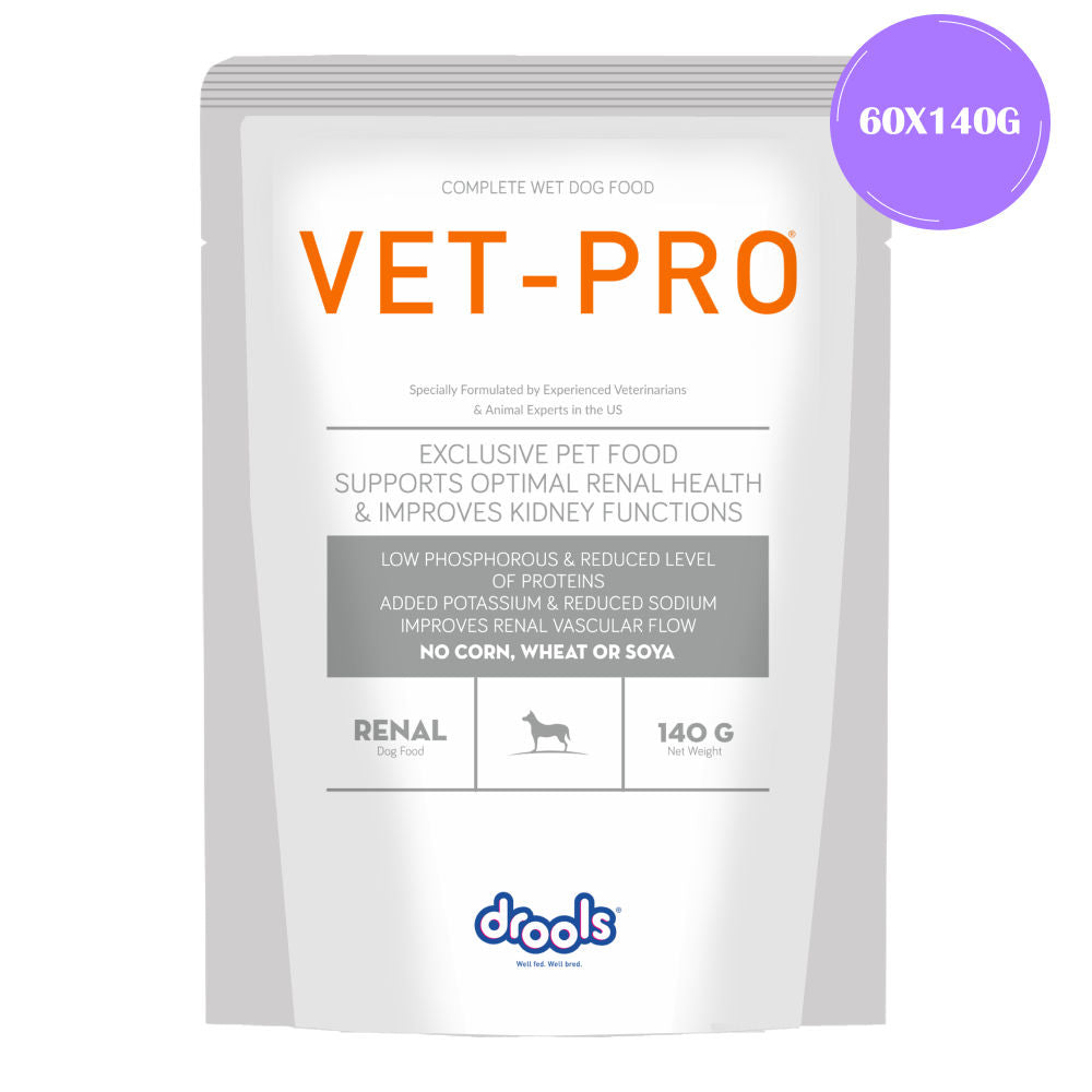 Drools VET PRO Renal Adult Wet Food for Dogs — in use
