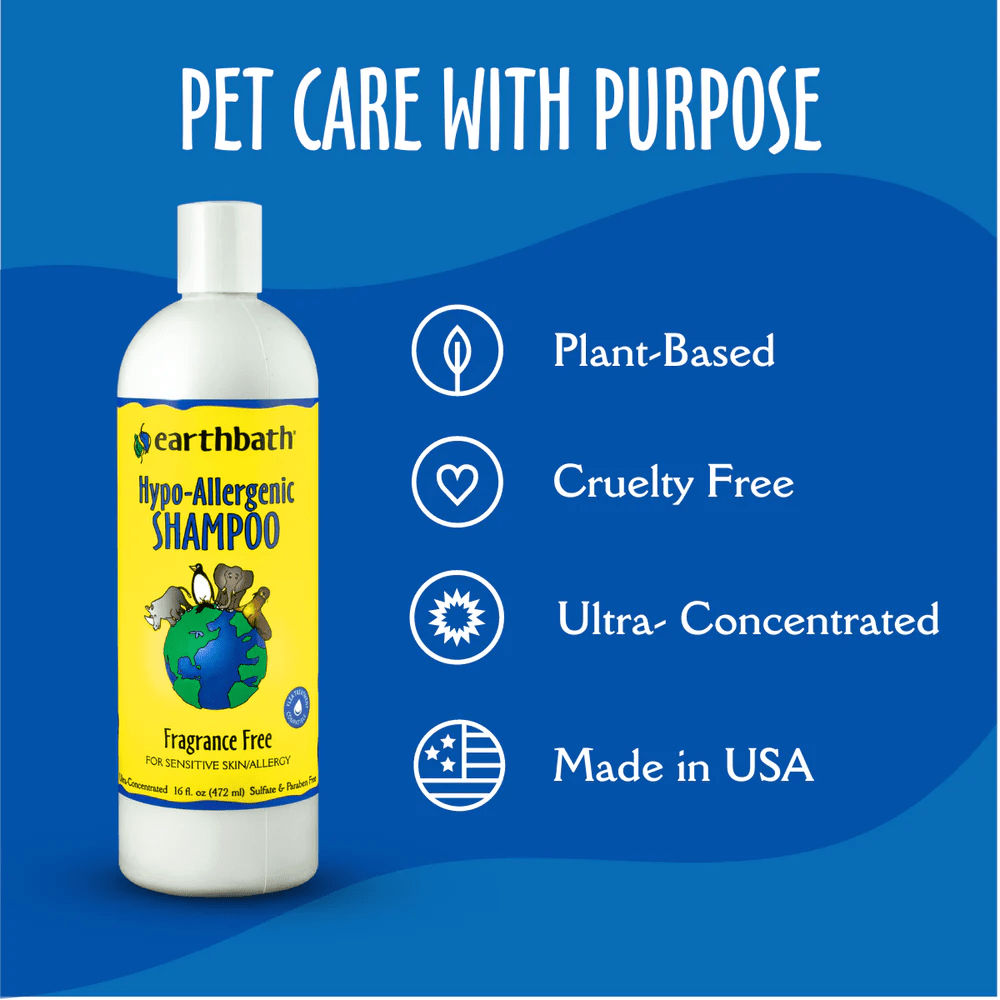 EarthBath Hypo Allergenic Fragrance Free Shampoo for Dogs and Cats — detail shot