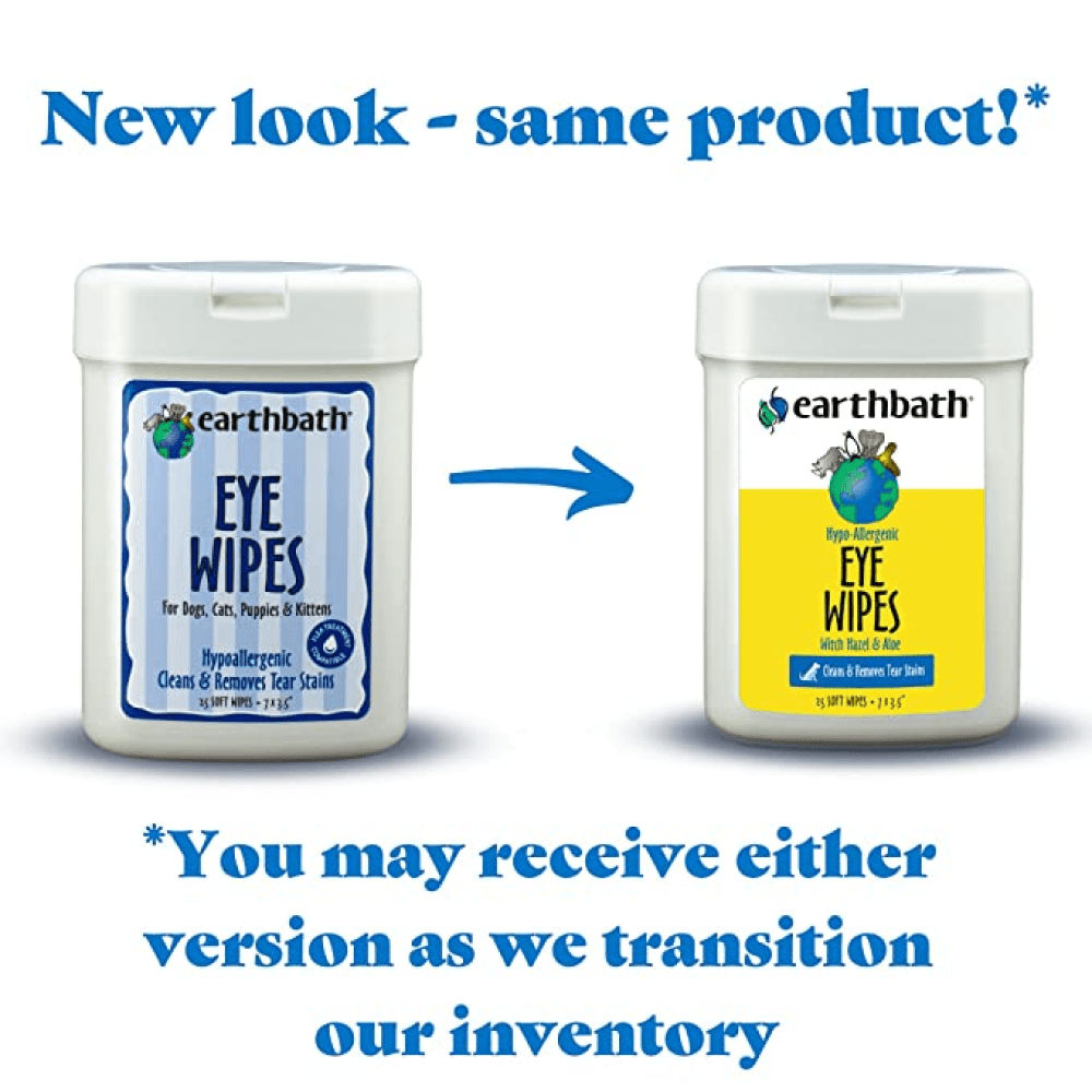EarthBath Hypoallergenic Fragrance Free Eye Wipes for Dogs and Cats — back view