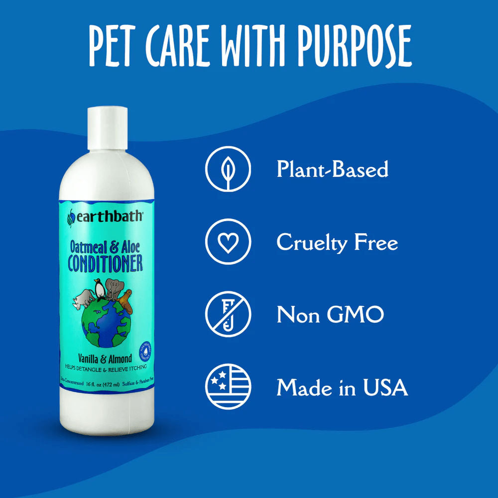 EarthBath Oatmeal & Aloe Conditioner Vanilla & Almond for Dogs and Cats — side view