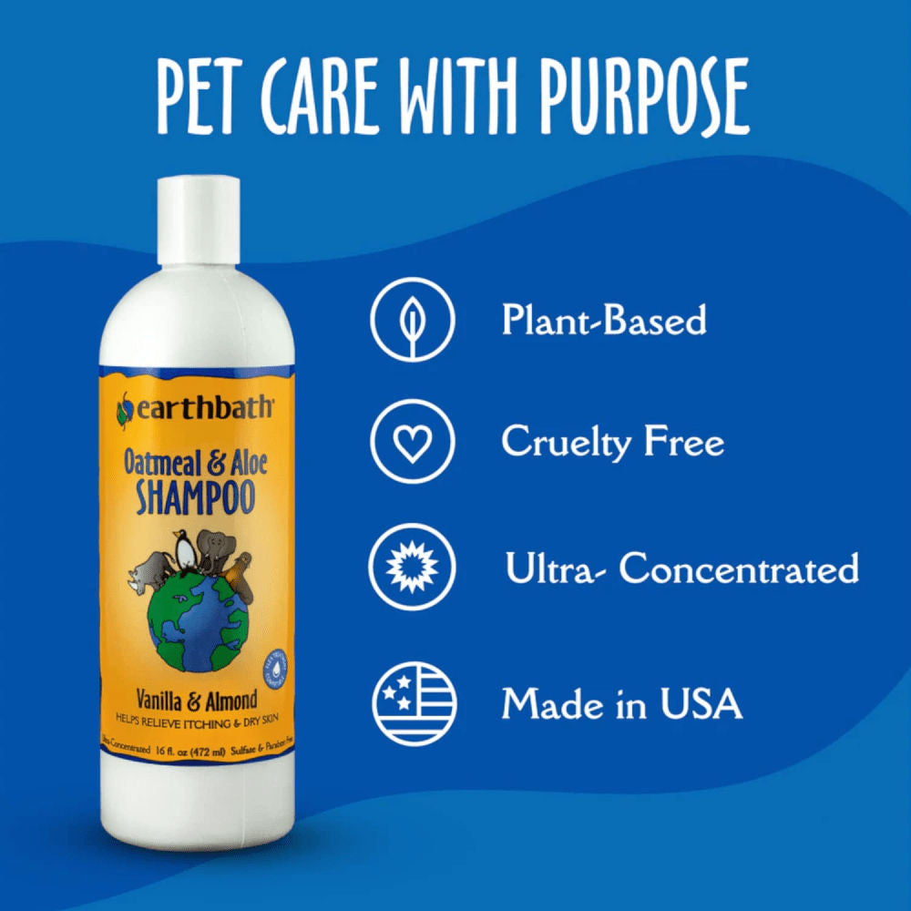 EarthBath Oatmeal & Aloe Shampoo Vanilla & Almond for Dogs and Cats — back view