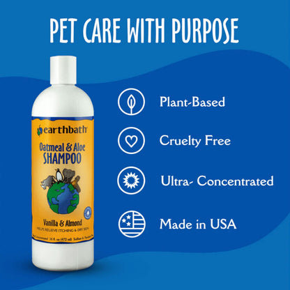 EarthBath Oatmeal & Aloe Shampoo Vanilla & Almond for Dogs and Cats — back view