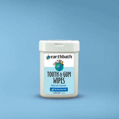 EarthBath Peppermint Flavor Tooth & Gum Wipes for Dogs and Cats — back view
