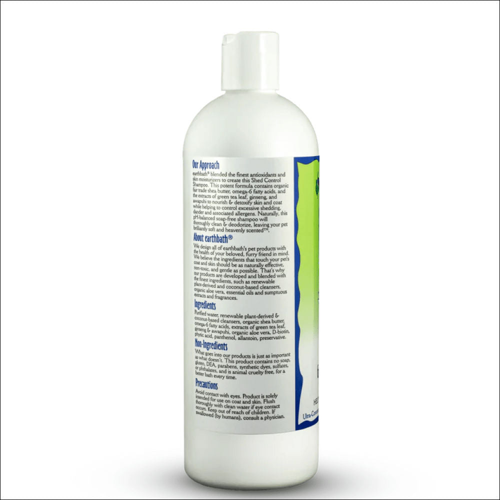 EarthBath Shed Control Green Tea & Awapuhi Shampoo for Dogs and Cats — back view