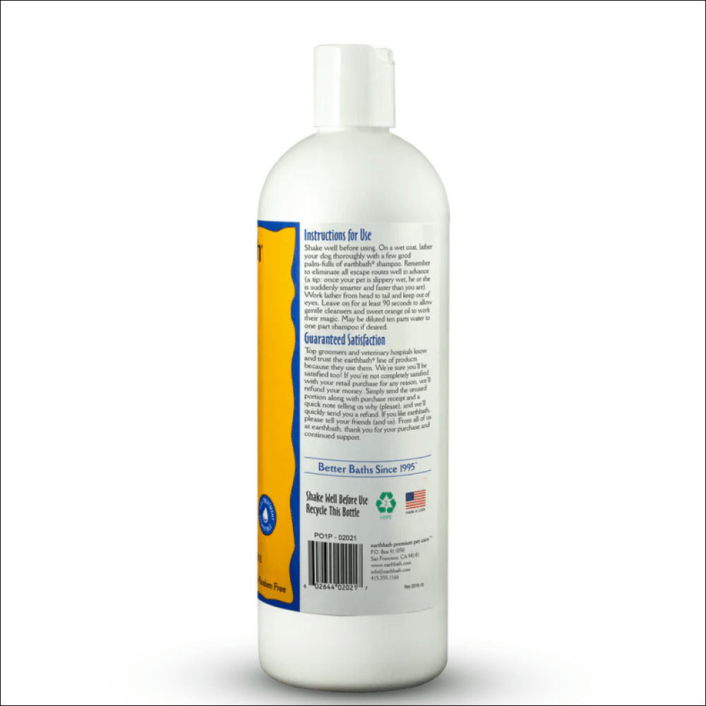 EarthBath Sweet Orange Oil Dirty Shampoo for Dogs — in use