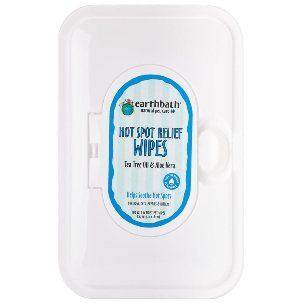 EarthBath Tea Tree & Aloe Vera Hot Spot Wipes for Dogs and Cats — back view