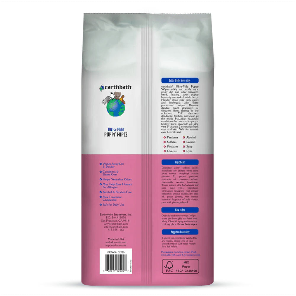 EarthBath Ultra Mild Grooming Wipes for Dogs and Cats — side view