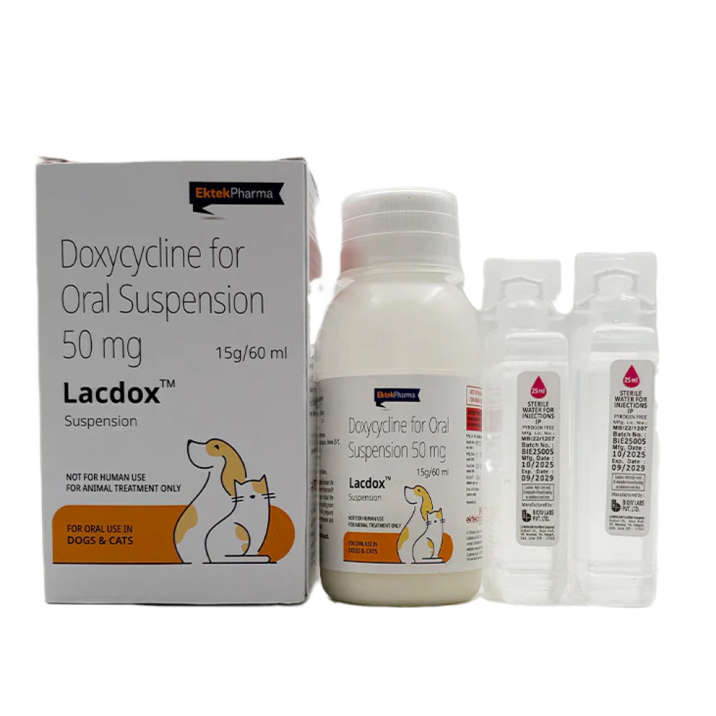 Ek Tek Lacdox 50Mg Oral Suspension Doxycycline For Dogs And Cats
