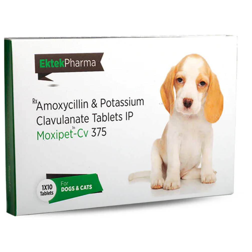 Ek Tek Moxipet Cv 375Mg Tablet For Dogs And Cats