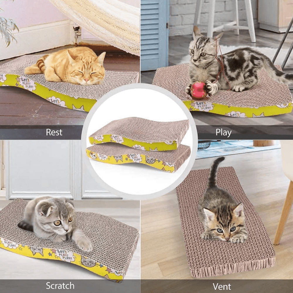Emily Pets Sofa Bed Scratching Pad for Kittens (Beige) — in use