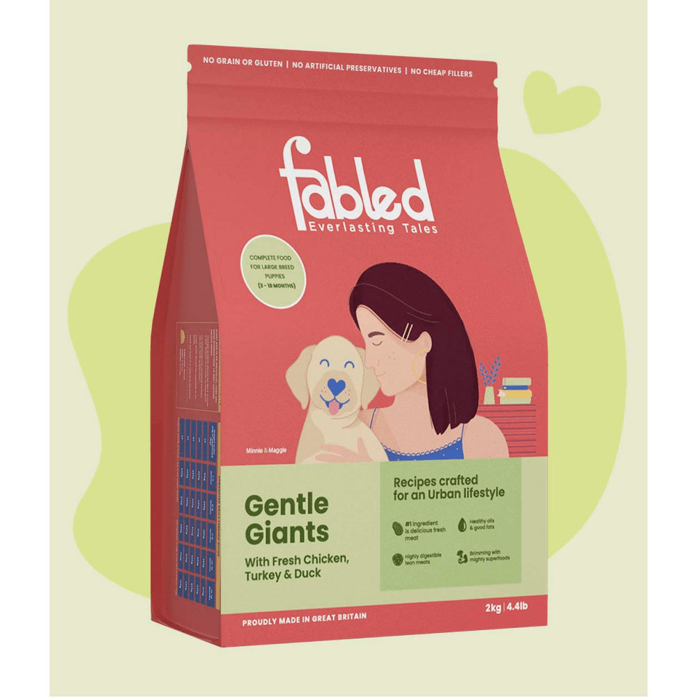 Fabled Gentle Giants Fresh Chicken Turkey and Duck Large Breed Puppy Dry Food — side view