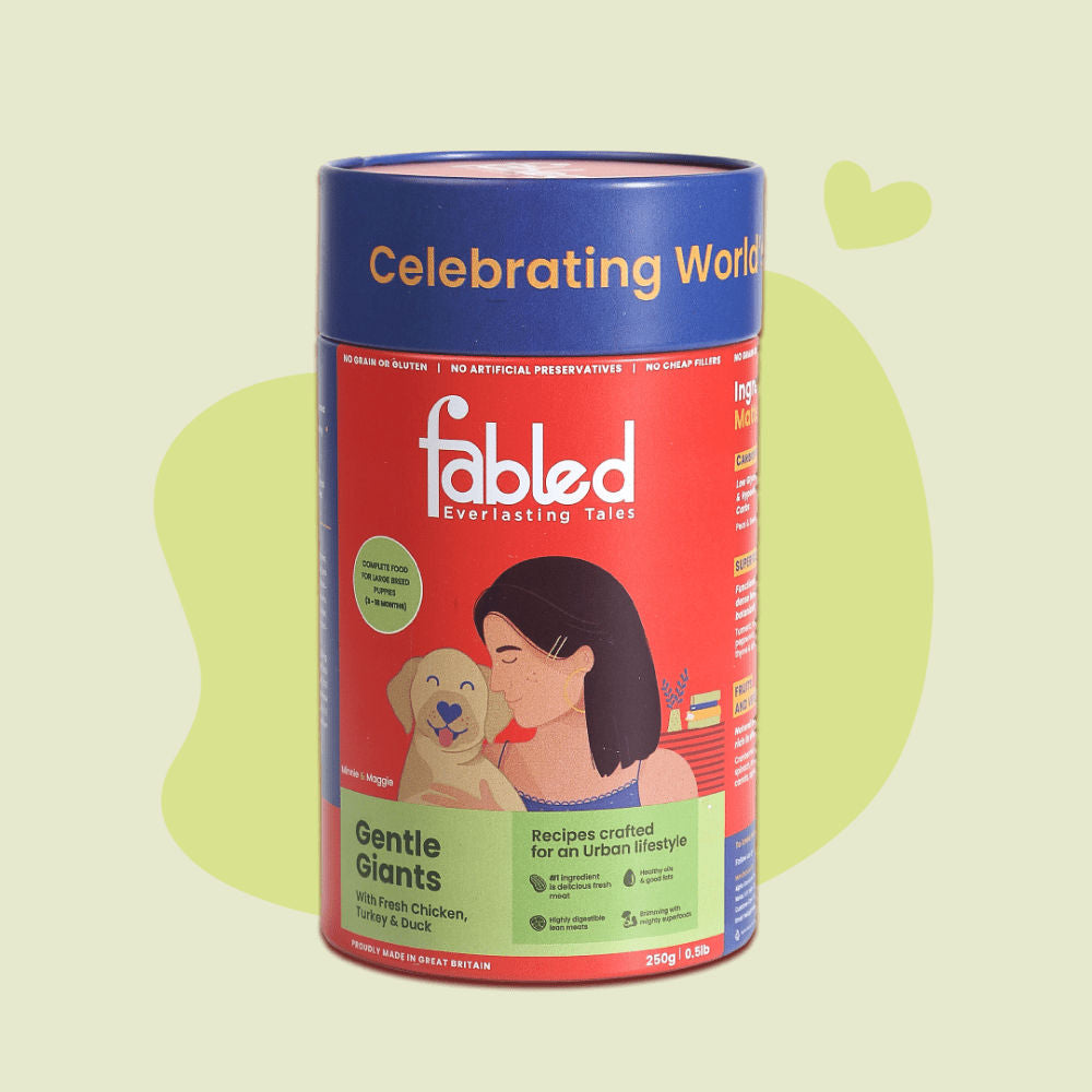 Fabled Gentle Giants Fresh Chicken Turkey and Duck Large Breed Puppy Dry Food — back view