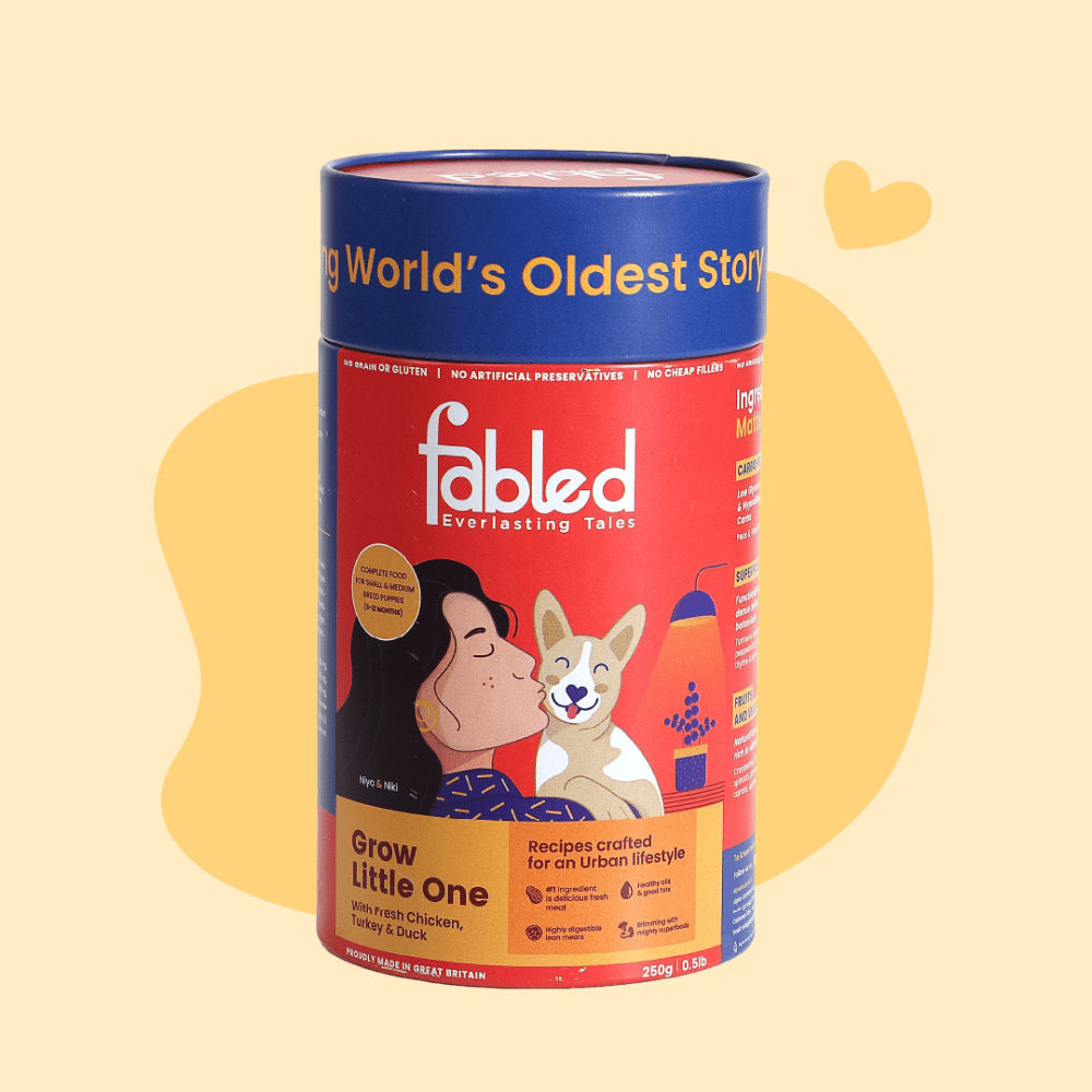 Fabled Grow Little One Fresh Chicken Turkey & Duck Small Medium Dog Dry Food — back view