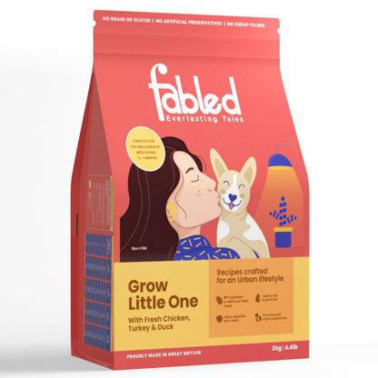 Fabled Grow Little One Fresh Chicken Turkey & Duck Small Medium Dog Dry Food — detail shot