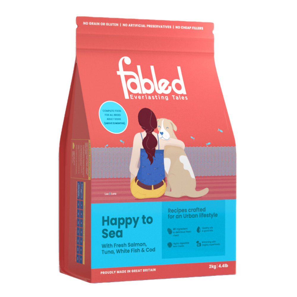Fabled Happy To Sea Fresh Salmon Tuna White Fish And Cod Adult Dog Dry Food