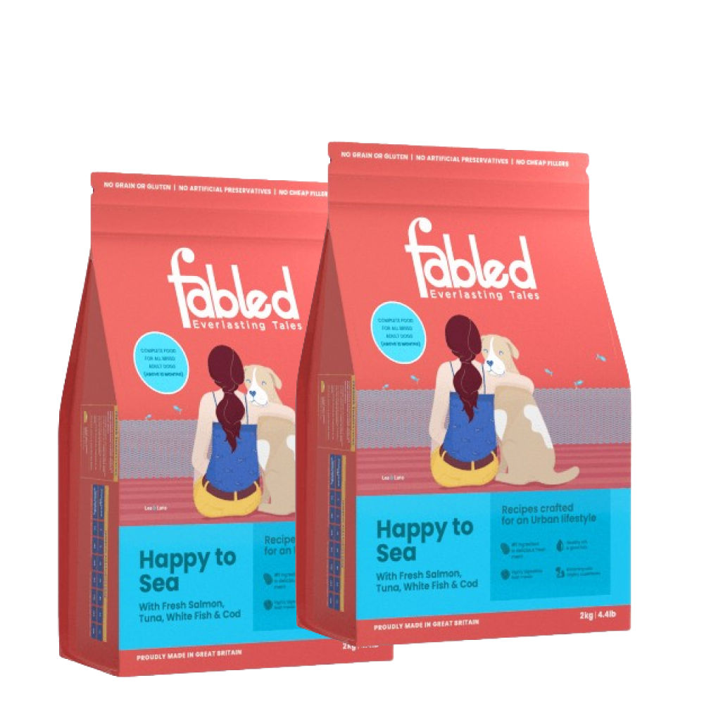 fabled-happy-to-sea-fresh-salmon-tuna-white-fish-and-cod-adult-dog-dry-food 4kg (2x2kg)