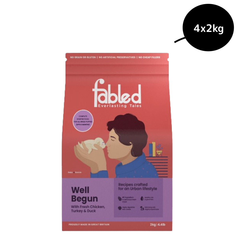 fabled-well-begun-fresh-chicken-turkey-and-duck-dog-dry-food 8kg (4x2kg)
