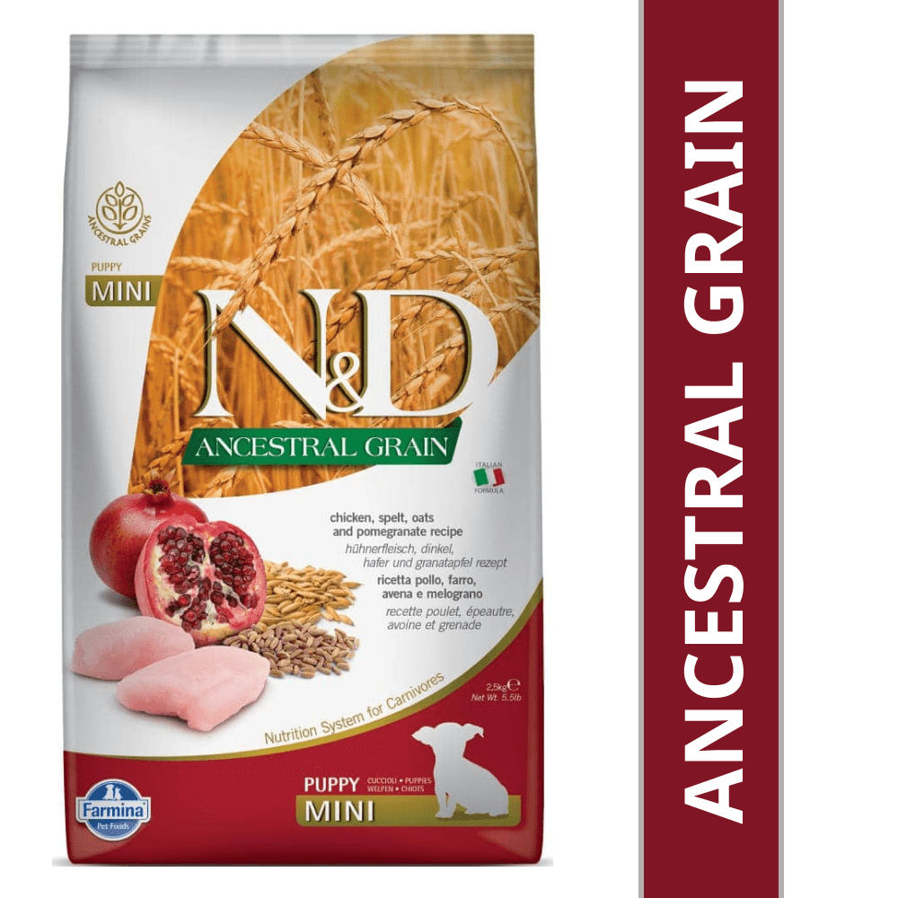 farmina-n-d-chicken-pomegranate-ancestral-grain-puppy-mini 2.5kg