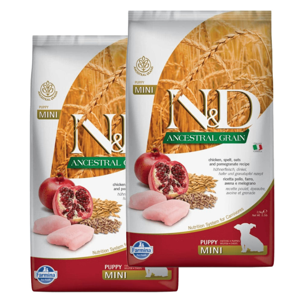 farmina-n-d-chicken-pomegranate-ancestral-grain-puppy-mini 5kg (2x2.5kg)