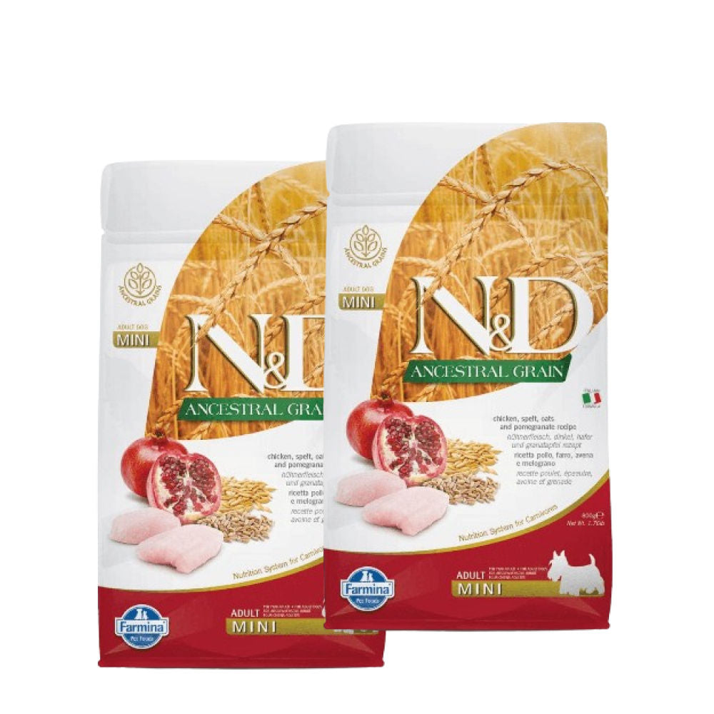 farmina-n-d-chicken-pomegranate-dog-ancestral-grain-adult-mini 1.6kg (2x800g)