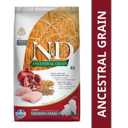 farmina-n-d-chicken-pomegranate-dog-ancestral-grain-puppy-medium-maxi 2.5kg