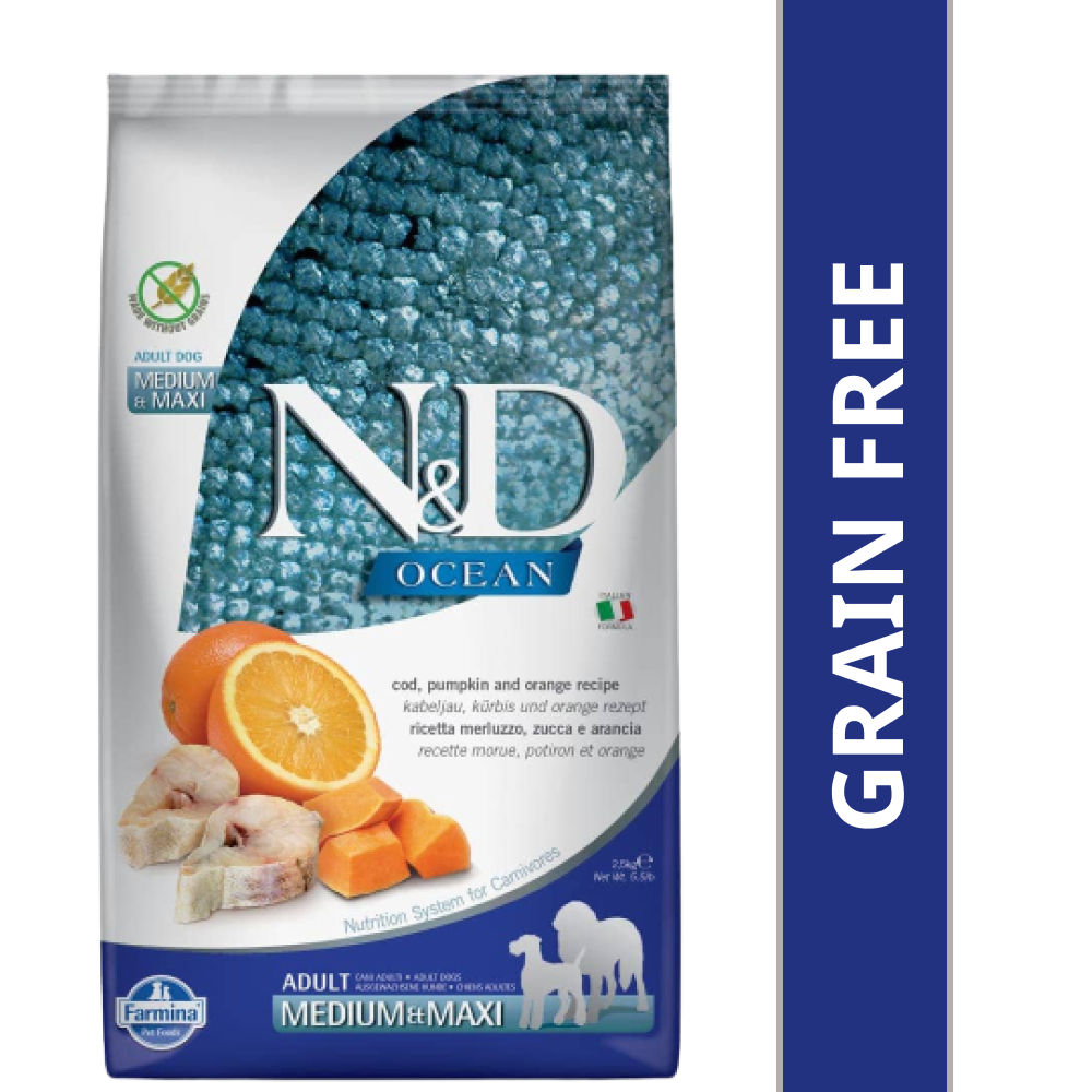 farmina-n-d-ocean-codfish-orange-pumpkin-adult-medium-maxi 2.5kg