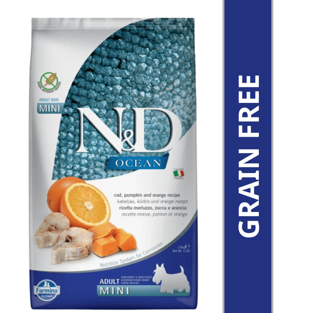 farmina-n-d-ocean-codfish-orange-pumpkin-grain-free-adult-mini-dog-dry-food 2.5kg