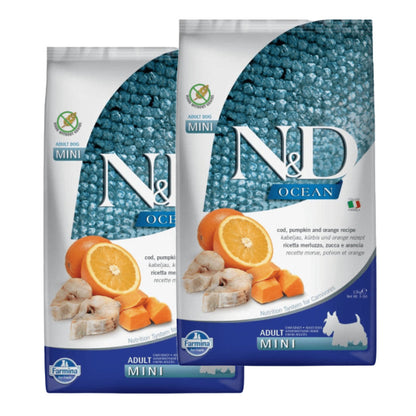 farmina-n-d-ocean-codfish-orange-pumpkin-grain-free-adult-mini-dog-dry-food 5kg (2x2.5kg)