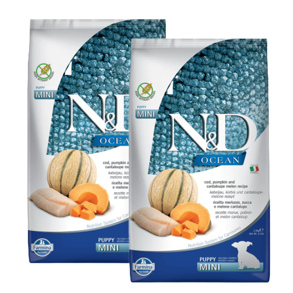 farmina-n-d-ocean-codfish-pumpkin-cantaloupe-melon-puppy-mini-dry-dog-food 5kg (2x2.5kg)