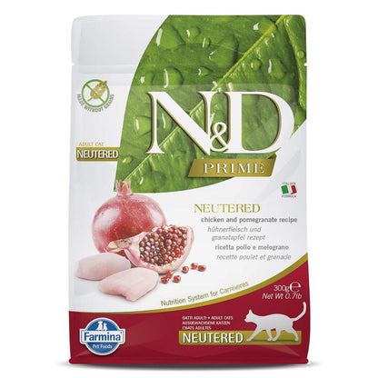 farmina-n-d-prime-chicken-pomegranate-adult-neutered-dry-cat-food 300g