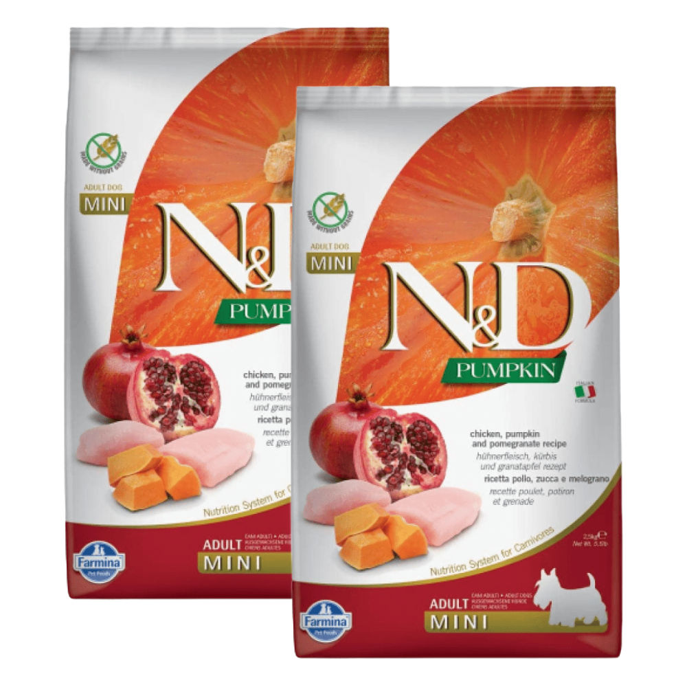 farmina-n-d-pumpkin-chicken-pomegranate-grain-free-adult-mini 5kg (2x2.5kg)