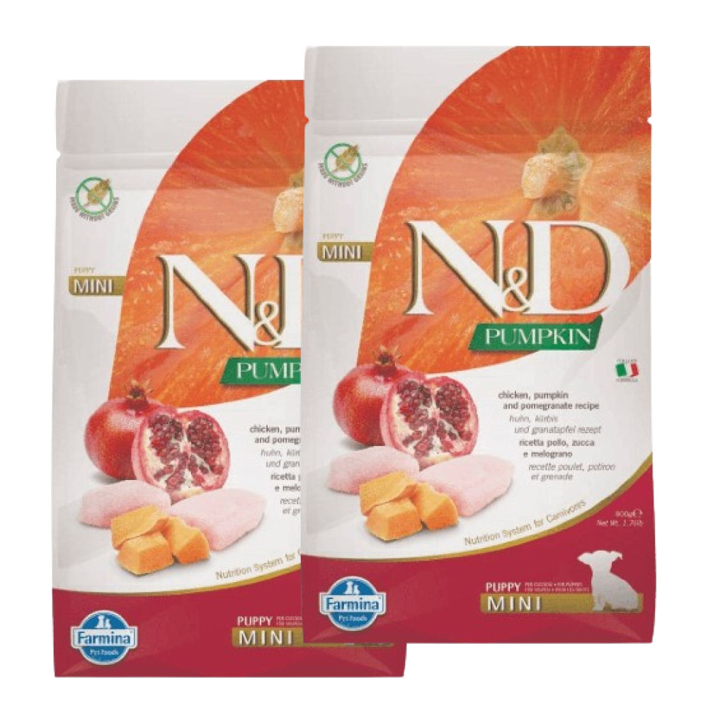 farmina-n-d-pumpkin-chicken-pomegranate-grain-free-puppy-mini-dog-dry-food 1.6kg (2x800g)