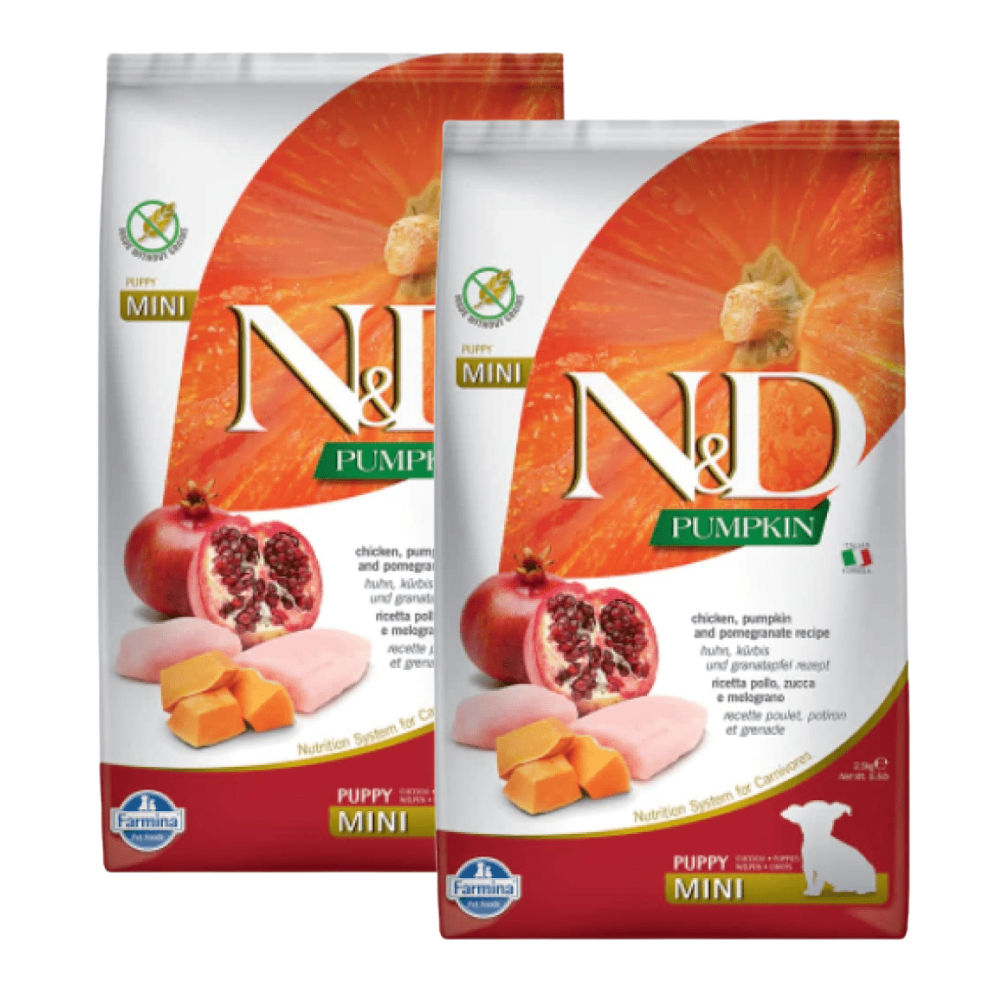 farmina-n-d-pumpkin-chicken-pomegranate-grain-free-puppy-mini-dog-dry-food 5kg (2x2.5kg)