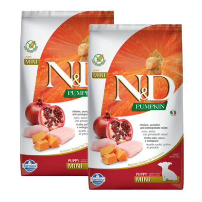 farmina-n-d-pumpkin-chicken-pomegranate-grain-free-puppy-mini-dog-dry-food 5kg (2x2.5kg)