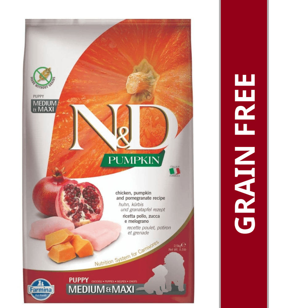 farmina-n-d-pumpkin-chiken-pomegranate-grain-free-puppy-medium-maxi 2.5kg