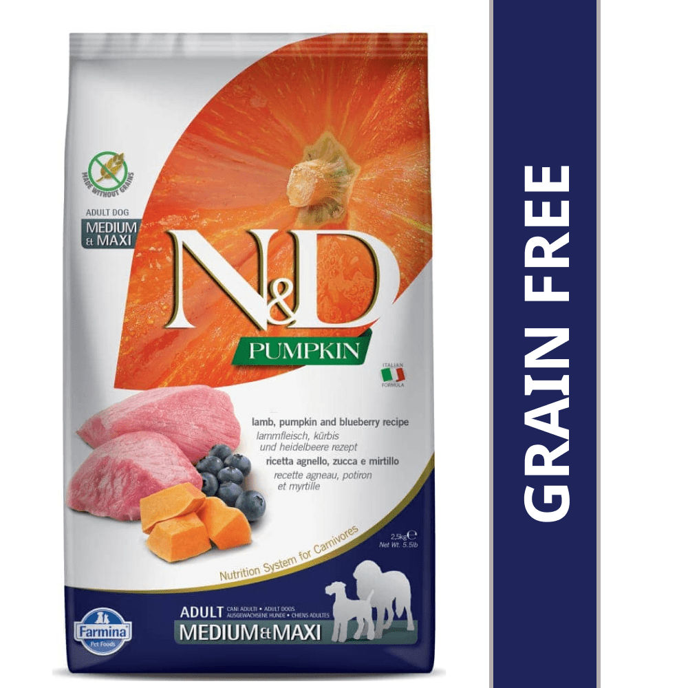 farmina-n-d-pumpkin-lamb-blueberry-grain-free-adult-medium-maxi 2.5kg