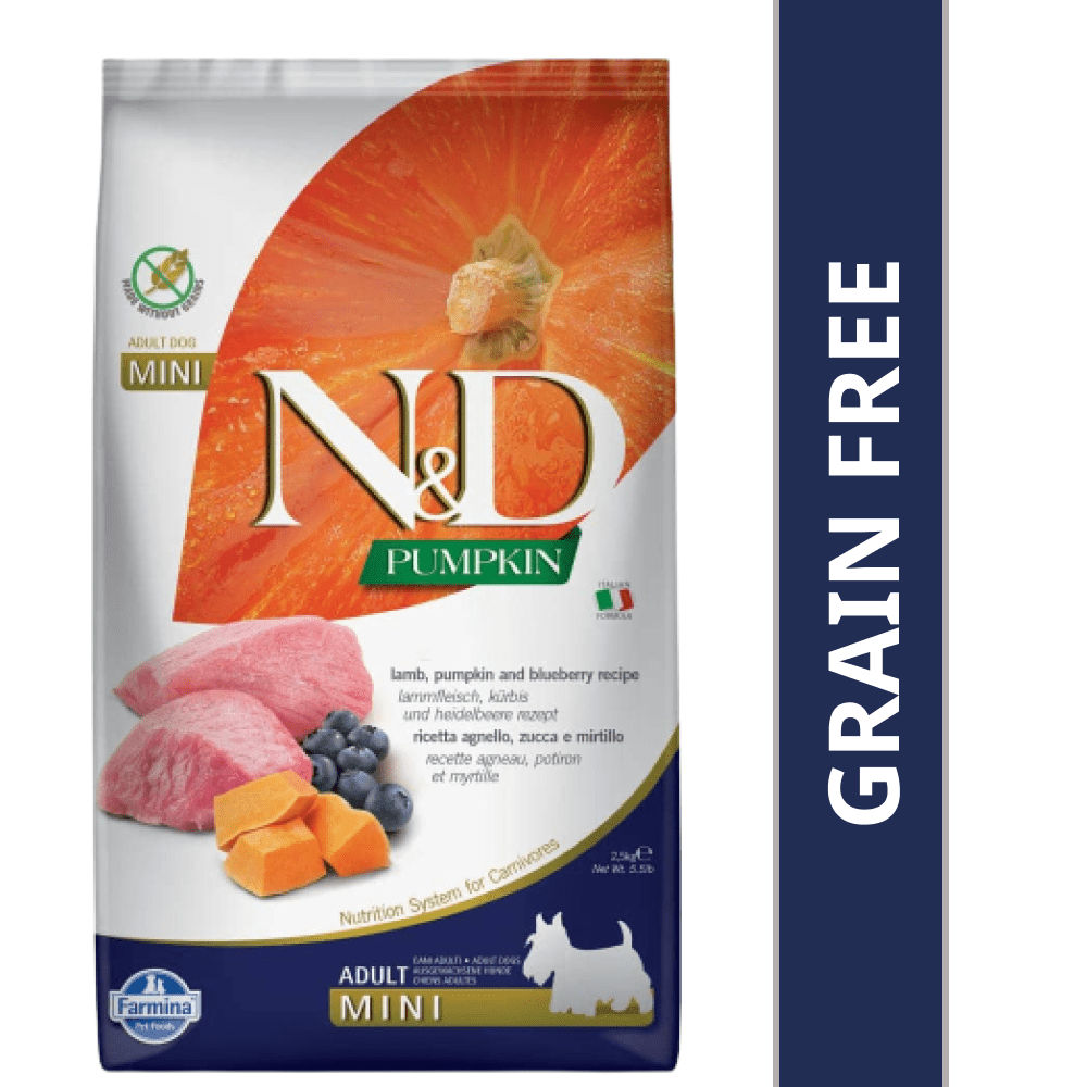 farmina-n-d-pumpkin-lamb-blueberry-grain-free-adult-mini-dog-dry-food 2.5kg