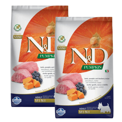 farmina-n-d-pumpkin-lamb-blueberry-grain-free-adult-mini-dog-dry-food 5kg (2x2.5kg)