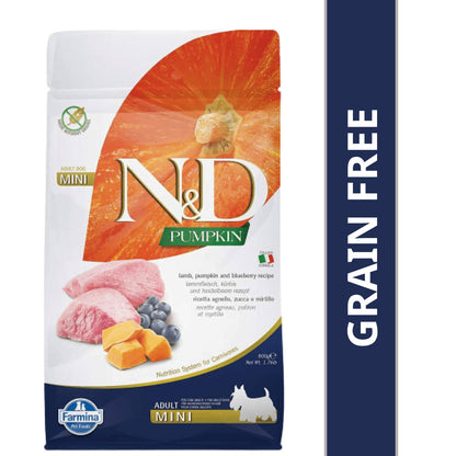 farmina-n-d-pumpkin-lamb-blueberry-grain-free-adult-mini-dog-dry-food 800g