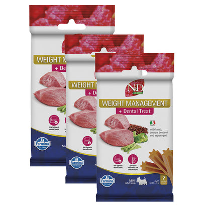 Farmina N&D Lamb and Quinoa Weight Mangament Mini Adult Dog Treats — back view