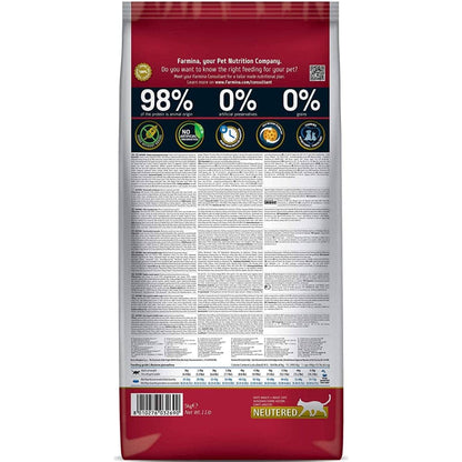 Farmina N&D Prime Chicken & Pomegranate Adult Neutered Cat Dry Food — in use