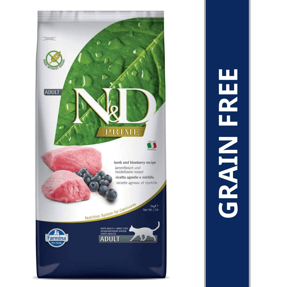 Farmina N D Prime Lamb Blueberry Grain Free Adult Dry Cat Food Bgb