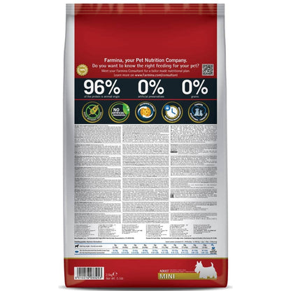 Farmina N&D Pumpkin Chicken & Pomegranate Grain Free Adult Mini Dog Dry Food — back view