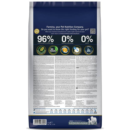 Farmina N&D Pumpkin Lamb & Blueberry Grain Free Adult Medium Maxi Dog Dry Food — back view