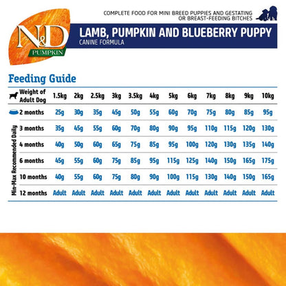 Farmina N&D Pumpkin Lamb & Blueberry Grain Free Puppy Mini Dog Dry Food — detail shot