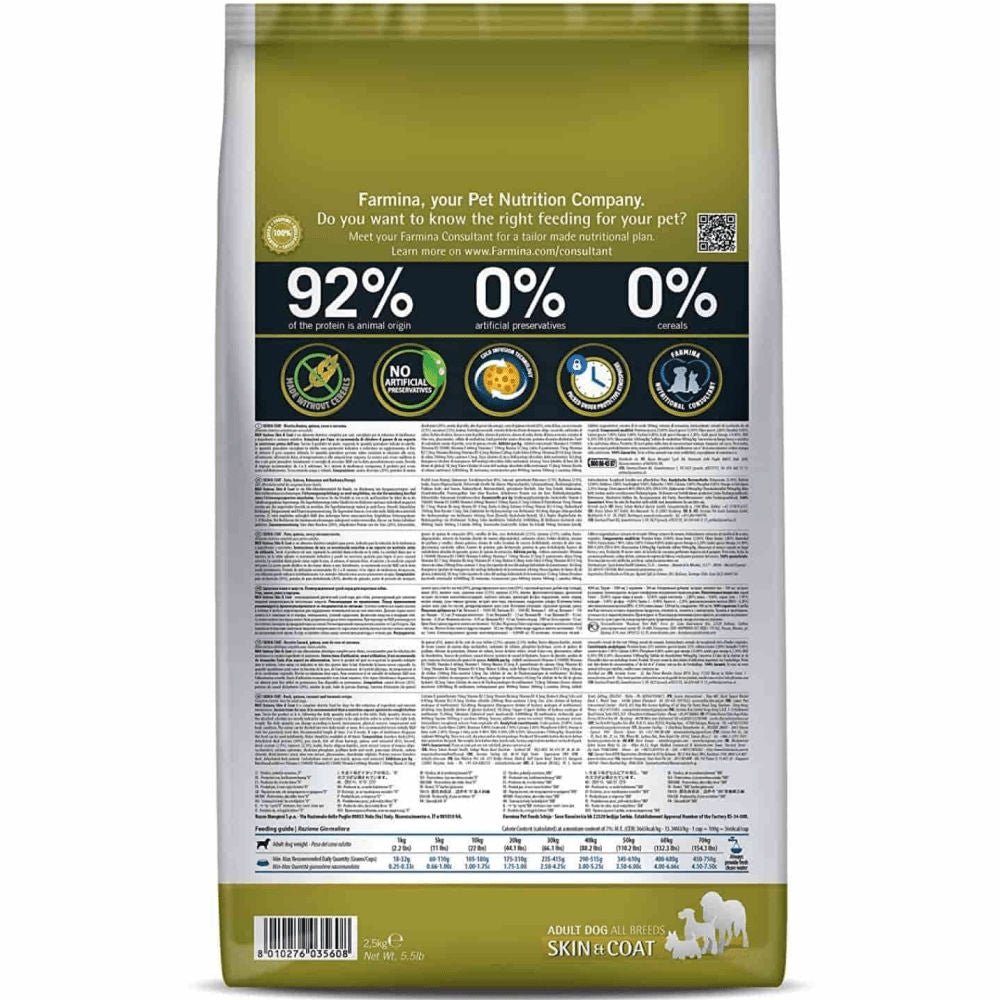 Farmina N&D Quinoa Duck Coconut & Turmeric Skin & Coat Grain Free Medium and Maxi Dog Dry Food — detail shot