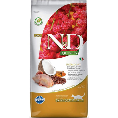Farmina N D Quinoa Quail Coconut Turmeric Skin Coat Grain Adult Dry Cat Food Bgb - Image 2